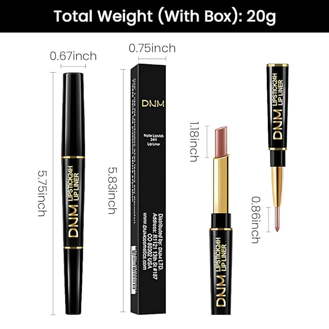 evpct 1Pcs Nude Brown Velvet Matte Lip Liner and Lipstick Combo Set Kit for Women, Magic 24 Hours Lipstick and Lip Liner Makeup Set Stain Long Lasting Waterproof labial, 48#
