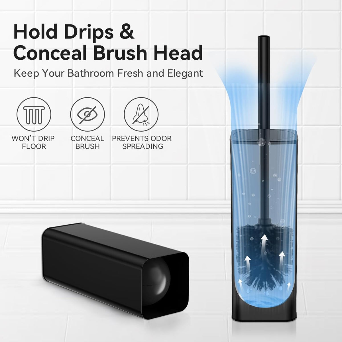 Toilet Bowl Brush and Holder for Bathroom
