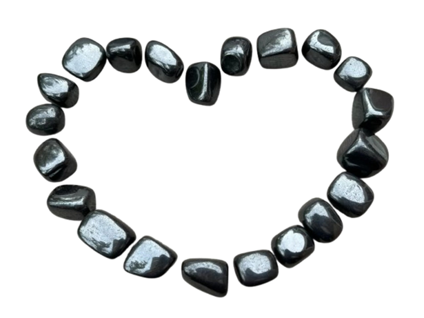 GAF TREASURES 5 Pcs Hematite Tumbled Stones, Polished Natural Hematite Gemstone, Hematite Healing Crystals (Hematite)