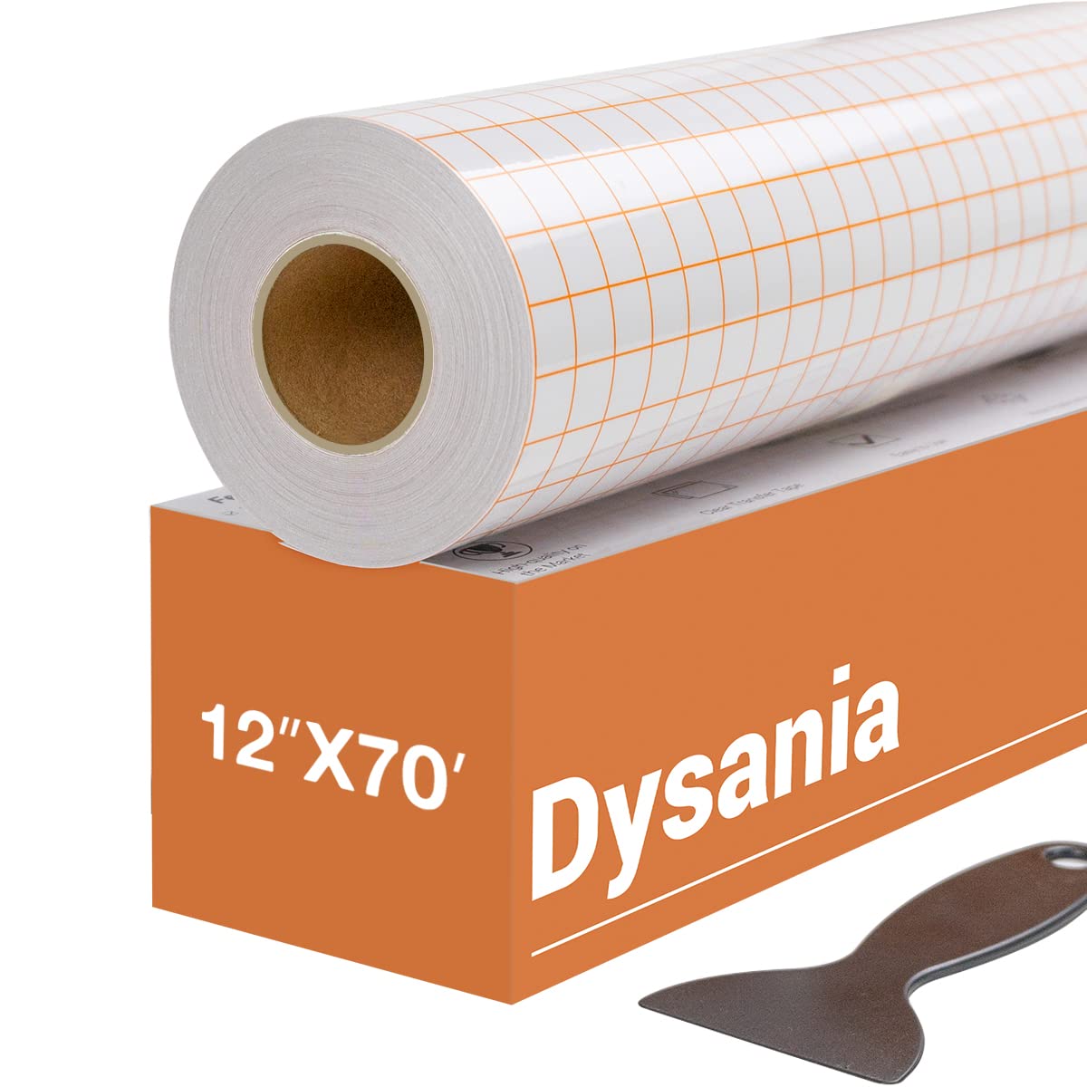 Transfer Tape for Vinyl - 12" x 70 FT w/Orange Alignment Grid for Adhesive Vinyl - Medium Tack Vinyl Transfer Tape for Silhouette Cameo, Decals, Signs, Windows and Stickers