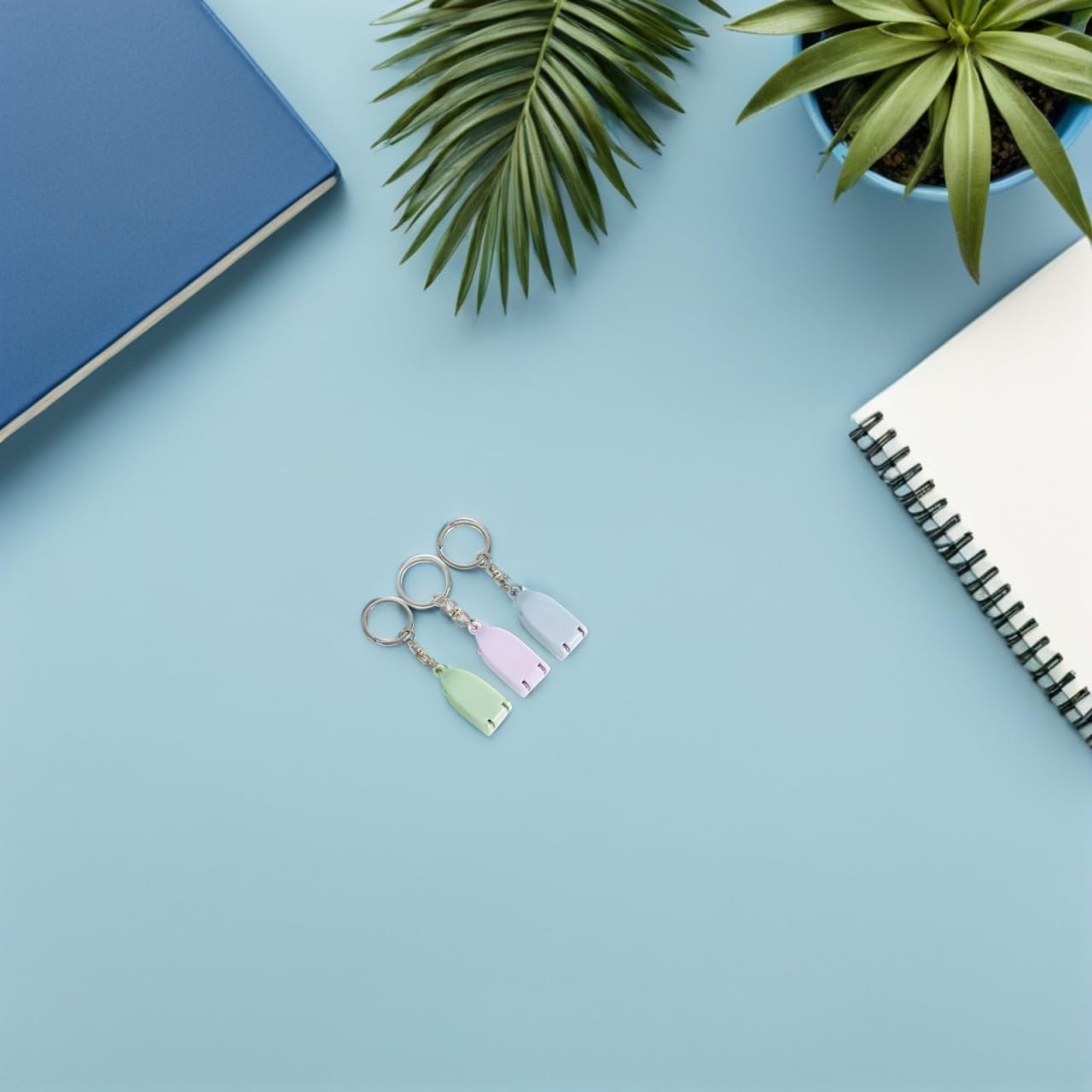 FRCOLOR Mini Foldable Nail Clippers with Keychain Portable Manicure Tool Set of 3 for Fingernail and Toenail Grooming Cute Cartoon Design Easy Travel Storage