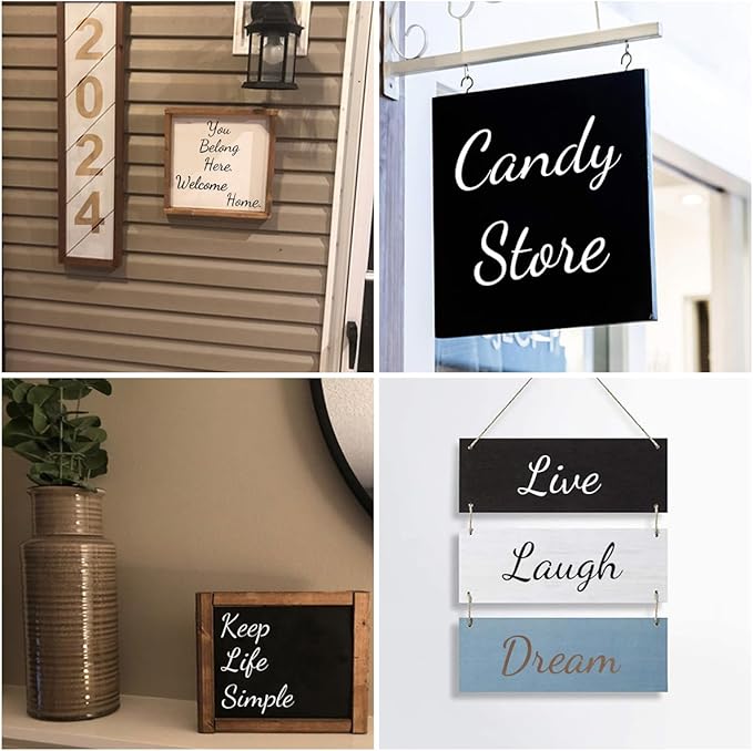 6 Inch Alphabet Letter Stencils for Painting - 70 Pack Letters and Numbers Stencil Templates with Signs for Painting on Wood, Reusable Number and Letter Stencils for Chalkboard Wood Signs & Wall Art