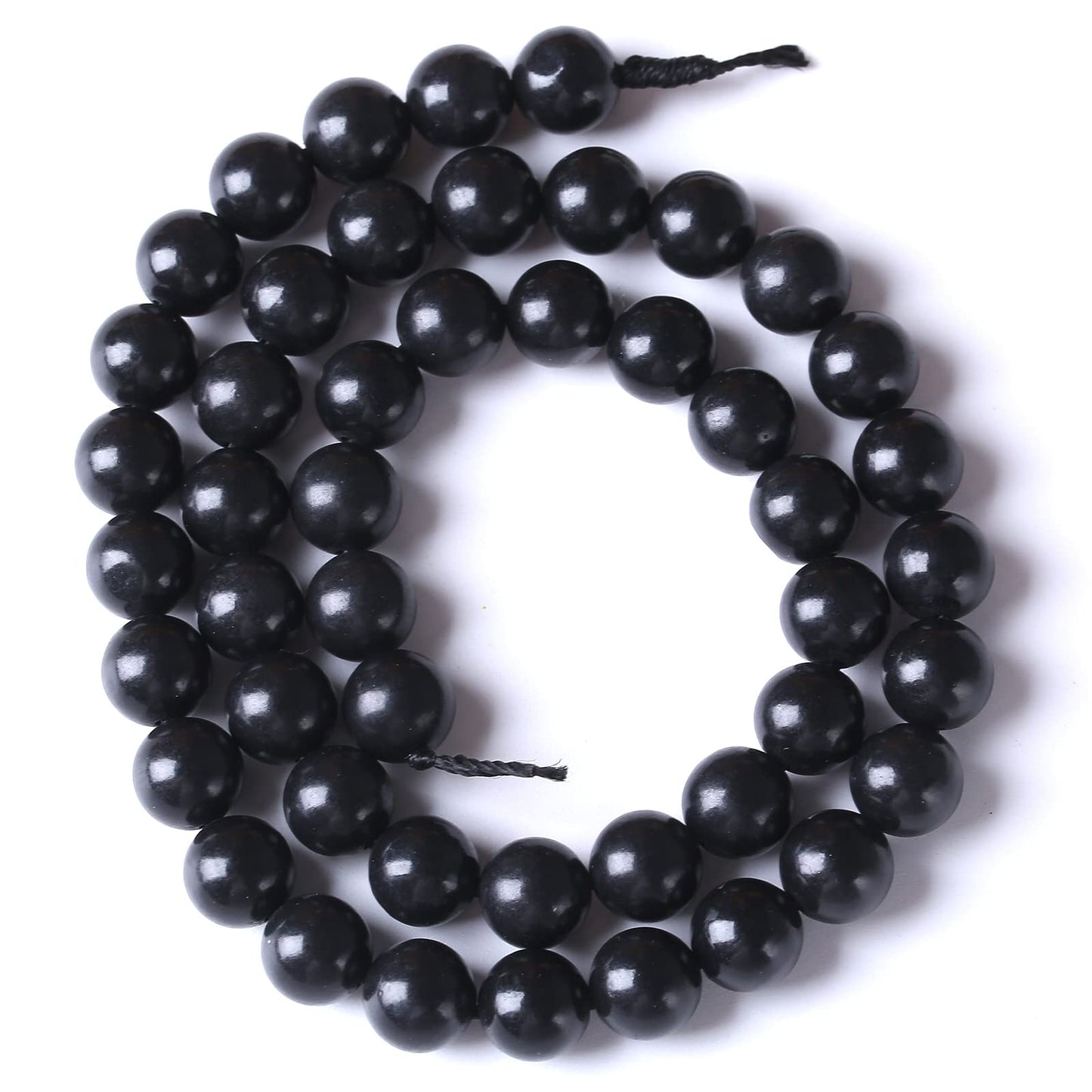 6MM 60PCS Natural Stone Shungite Beads Crystal Loose Beads for Jewelry Making DIY Bracelet