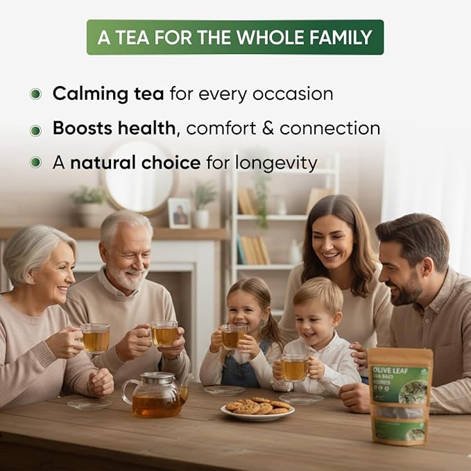 Olive Leaf Tea Bags – 25 Bags (Premium Dried Olive Leaf Tea - 25 Count), Natural Extract Caffeine-Free Herbal Tea for Health & Immune Support