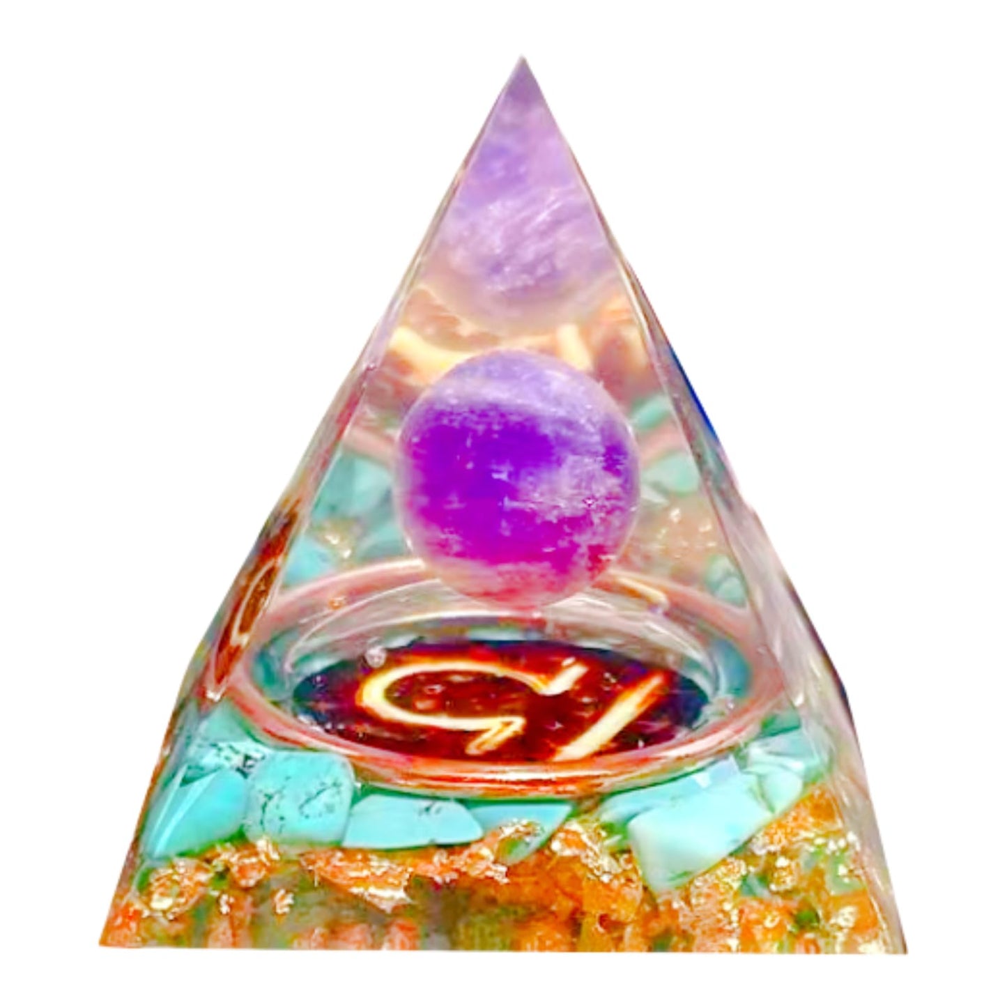 Saefheled Twelve Constellations Libra Orgone Pyramid,Natural Turquoise&Amethyst Orgonite Healing Crystal Pyramid for Protection Chakra,Unique Constellation Pyramids for Positive Energy, Money Health