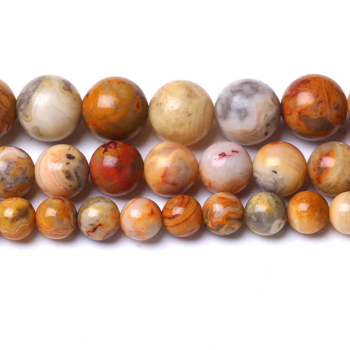 90PCS 4MM Crazy Lace Agate Beads Natural Gemstone Round Stone Beads for Jewelry Making DIY Energy Stone Healing Power Bracelet 15"