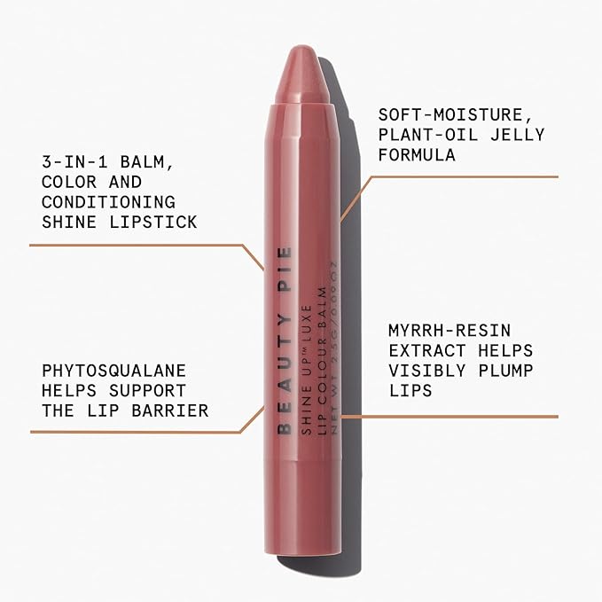Beauty Pie Shine Up Luxe Lip Colour Balm Stick (Baby Bare) For Hydrating, Softening & Soothing Lips