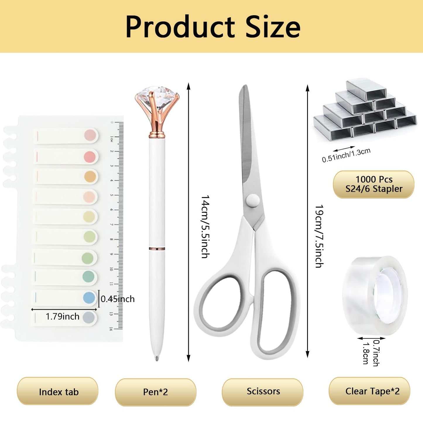 Office Supplies,Desk Accessories,Desk Organizer,Stapler,Tape Dispenser,Folding Phone Holder,Scissors,Notebook,Staple Remover,Staples,Clear Tape,Sticky Notes,Paper Clips,Bookmark,Pen,Pen pals Ect.27pcs