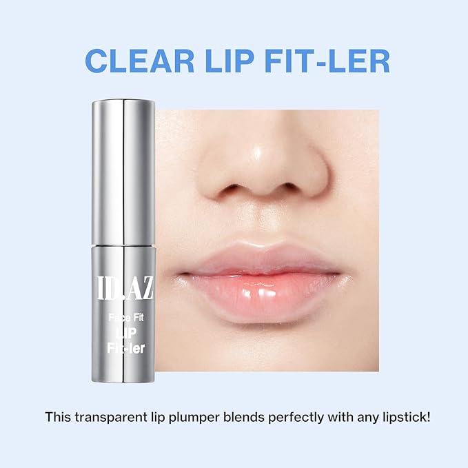 ID.AZ Face Fit Lip Fit-Ler, Clear Lip Plumper for Hydrated, Glass-Like Lips, Plumping Effect with Maxi-Lip Formula, Korean Lip Care, 0.12 fl. oz.