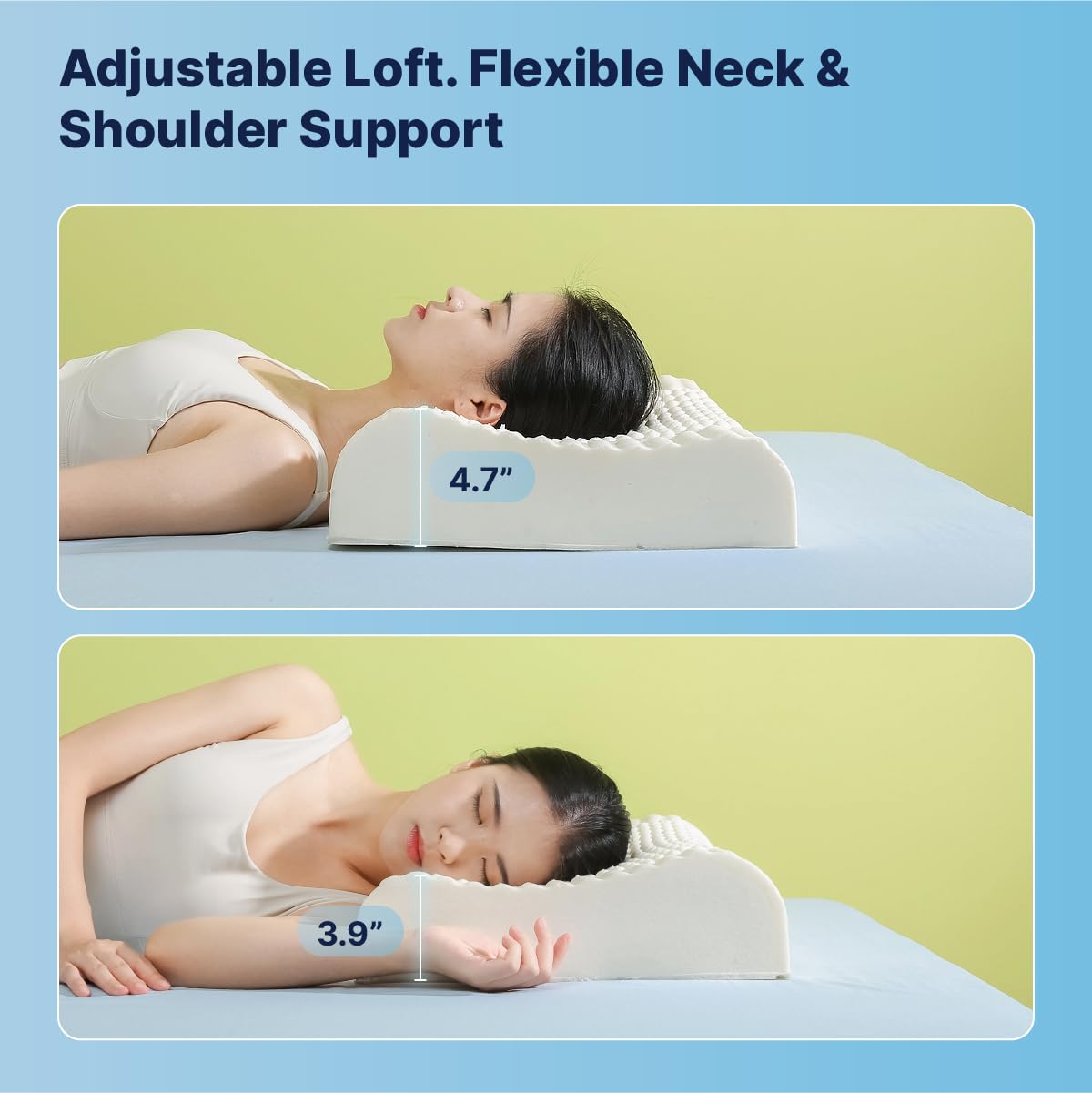 Vinabedding 100% Natural Latex Ergonomic Contour Pillow in Premium Gift Box Cervical & Shoulder Support for Side & Back Sleepers Cooling Breathable Design (Zenova Line)