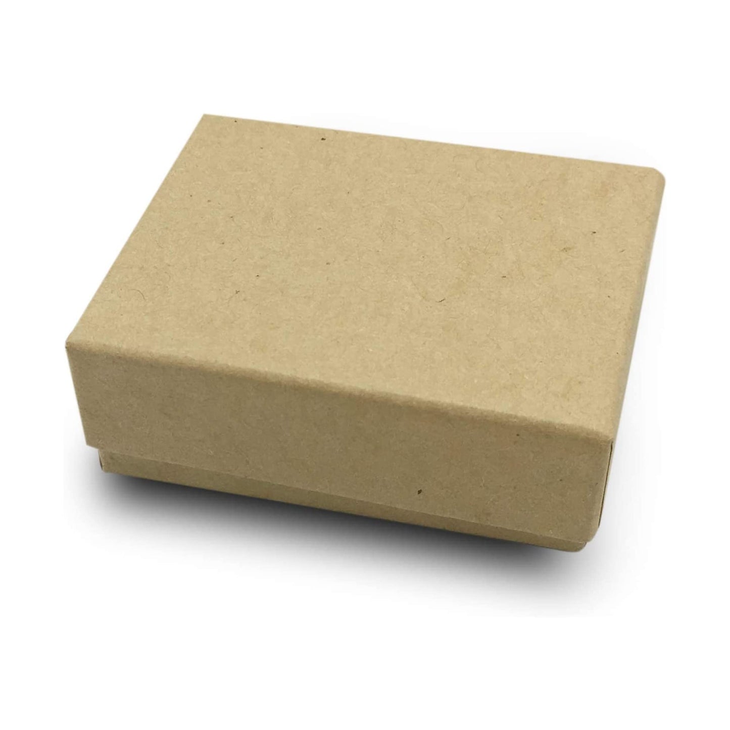 TheDisplayGuys - 100-Pack #11 Cotton Filled Cardboard Paper Jewelry Boxes Gift Case - Kraft Brown (2.1" x 1.5" x 0.8") - for Shipping or Storage