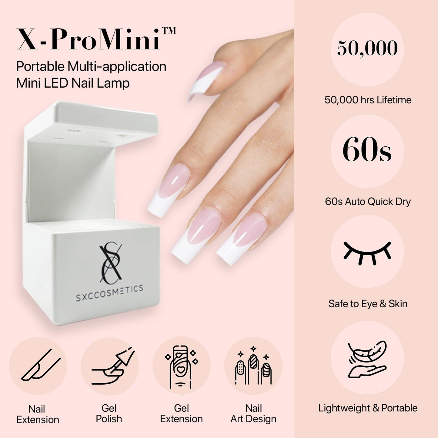 SXC Cosmetics French Tip Press On Nails – Red Series, Short Coffin, X-Pro Tips Starter Kit | 160PCS, 16 Sizes, 5 Styles, Beginner-Friendly