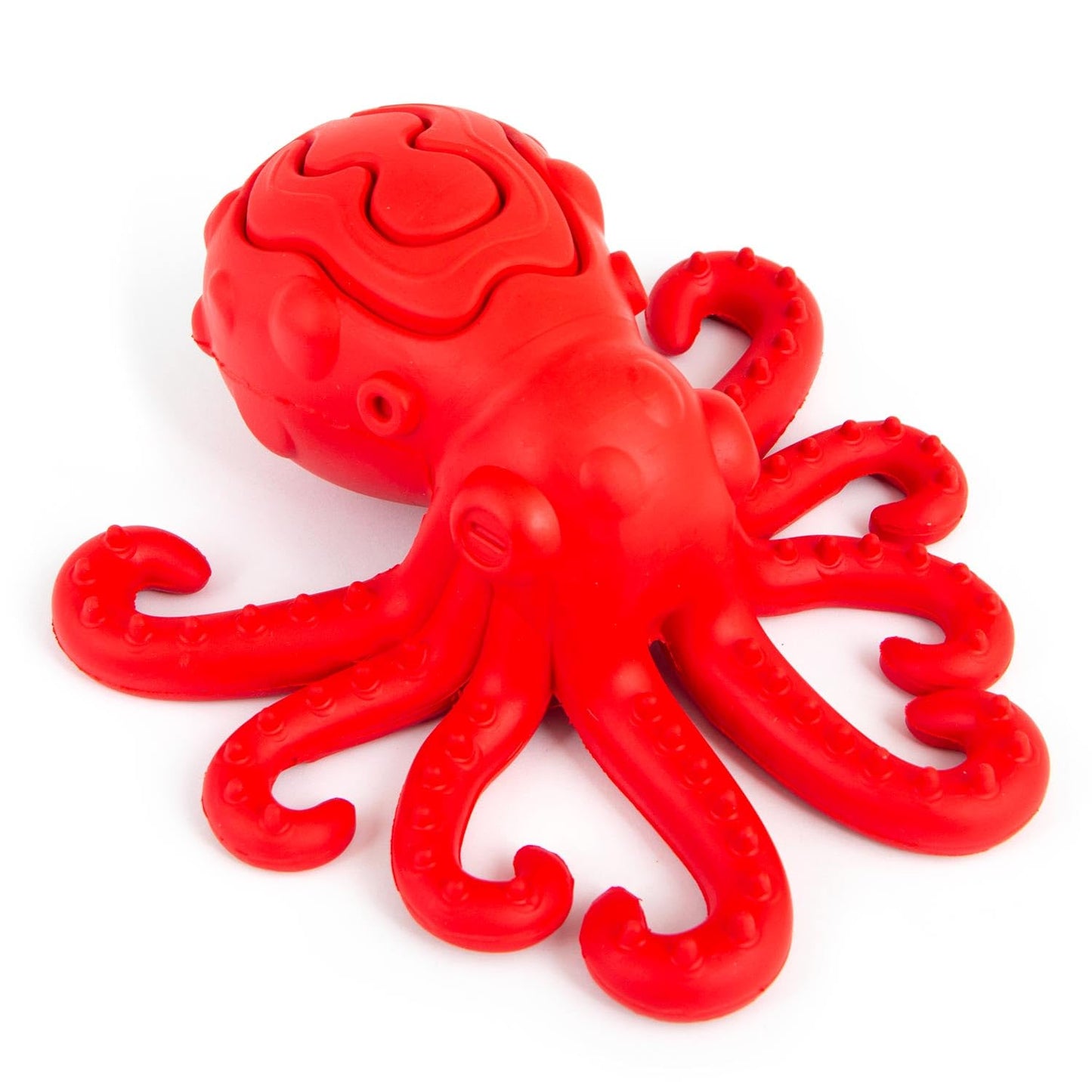Jeffers Pet Natural Rubber Dog Chew Toy – Red Octopus, Medium – Treat Dispensing, Vanilla Scent, Durable, Non-Toxic, Dishwasher Safe, Interactive Fetch & Tug Toy - Perfect for Training