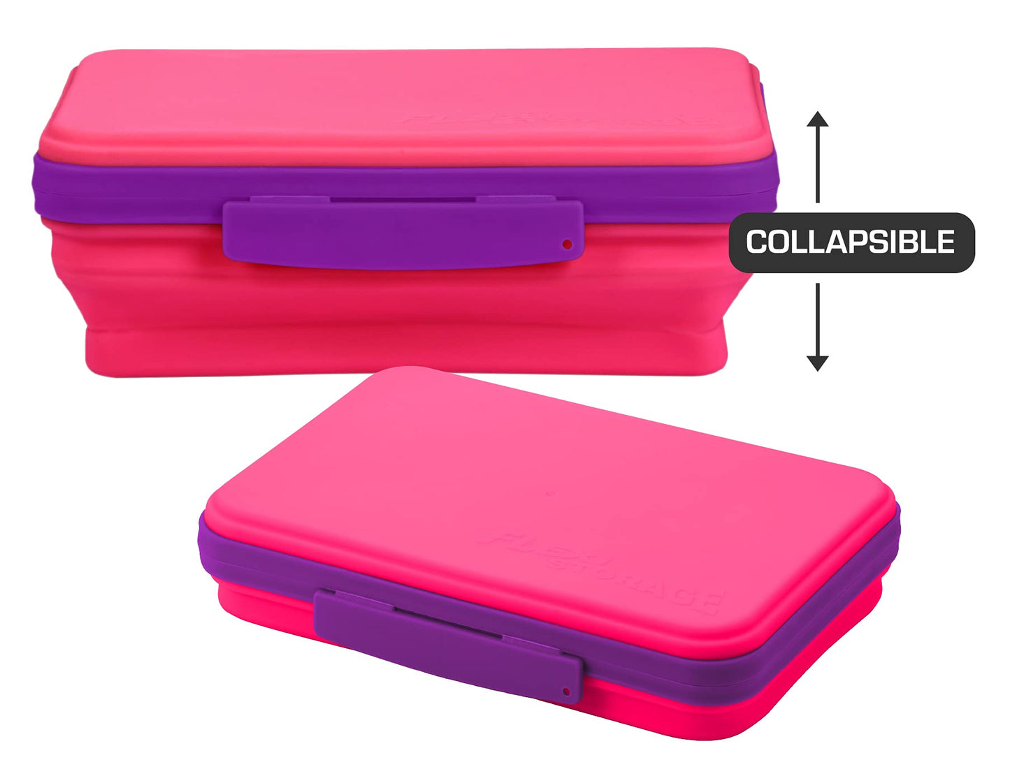 It's Academic Flexi Storage Box with Lid, Collapsible Pencil Case Design for Craft and School Supplies, 3-Pack