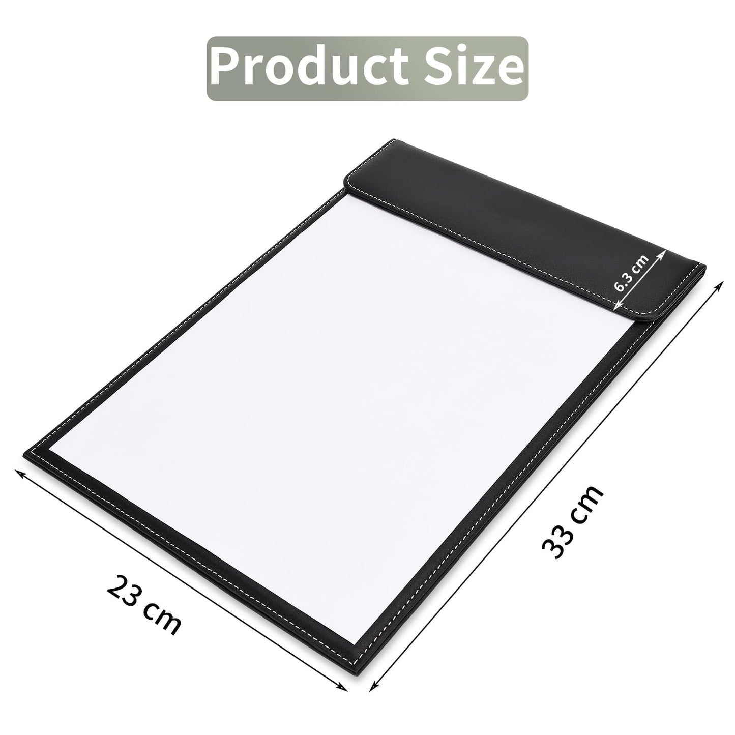 Leather Clipboard, Black Clipboards A4 Letter Size Clip Board for Nurses, GORESE Clip Board for Classroom, Smooth Writing Low Magnetic Profile Clip Boards for Kids Women Office Work 9" x 12.5"