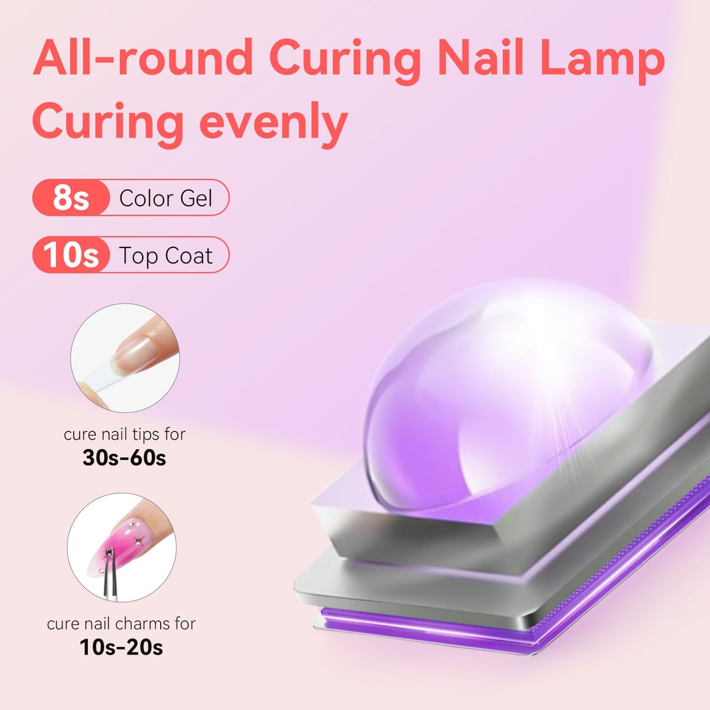 Makartt UV Nail Lamp, Handheld Flash Cure Lamp with Painless Mode 800mAh Rechargeable Portable Nail Light with LCD Display & 3 Timers for Home & Salon DIY(Diamond)