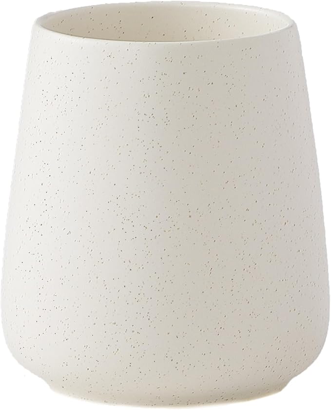 Beige Toothbrush Holder for Bathroom - Ceramic Tooth Brushing Holders, Toothbrush Cup, Toothpaste Organizer for Bathroom Countertop, Makeup Brush Holder, Pen Holder for Home Desktop Storage