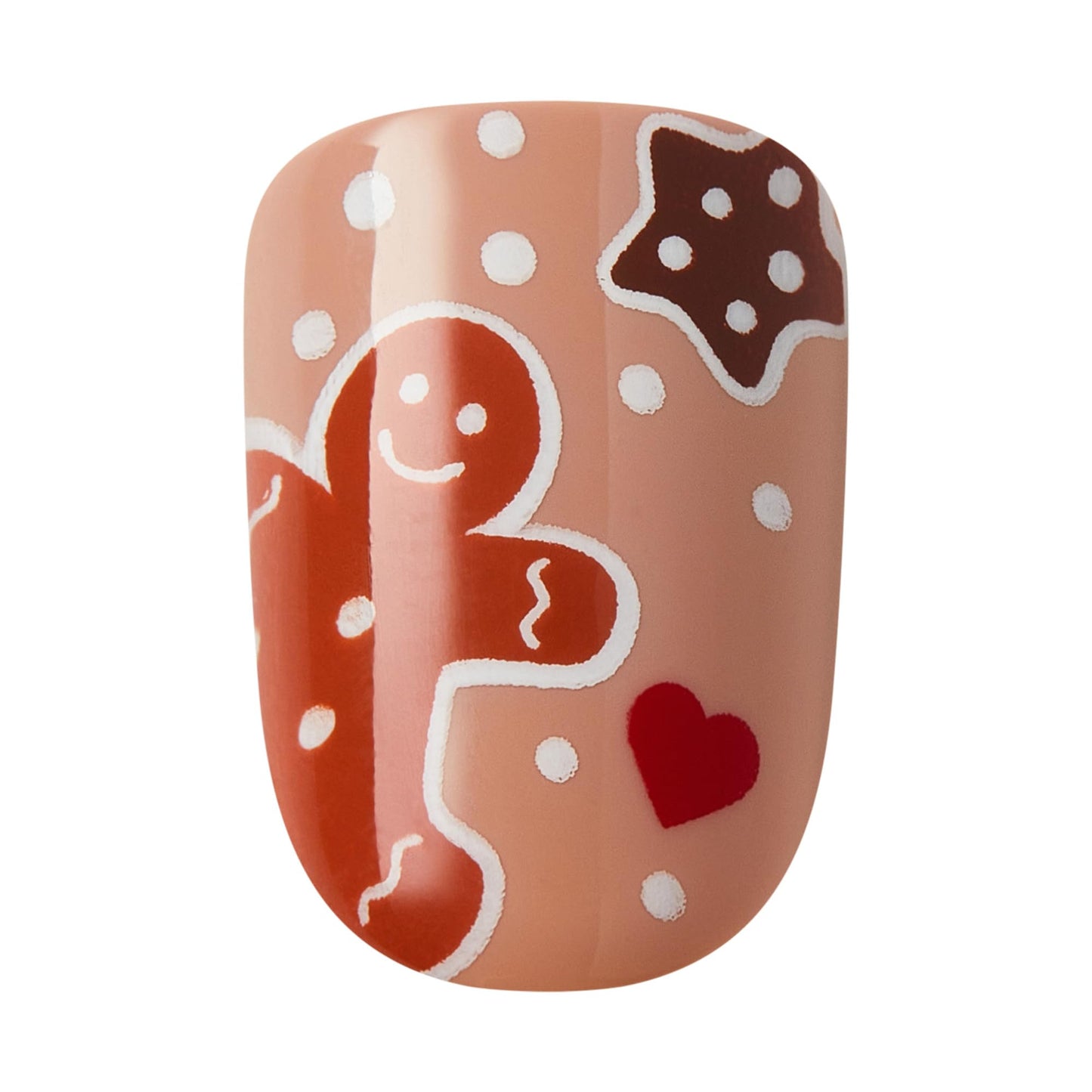 KISS imPRESS Holiday Press On Nails, ‘Mistletoe Kiss’, Brown, Short Squoval, Improved Super Hold Adhesive, 30 Fake Nails, Prep Pad, Mini Nail File, & Manicure Stick