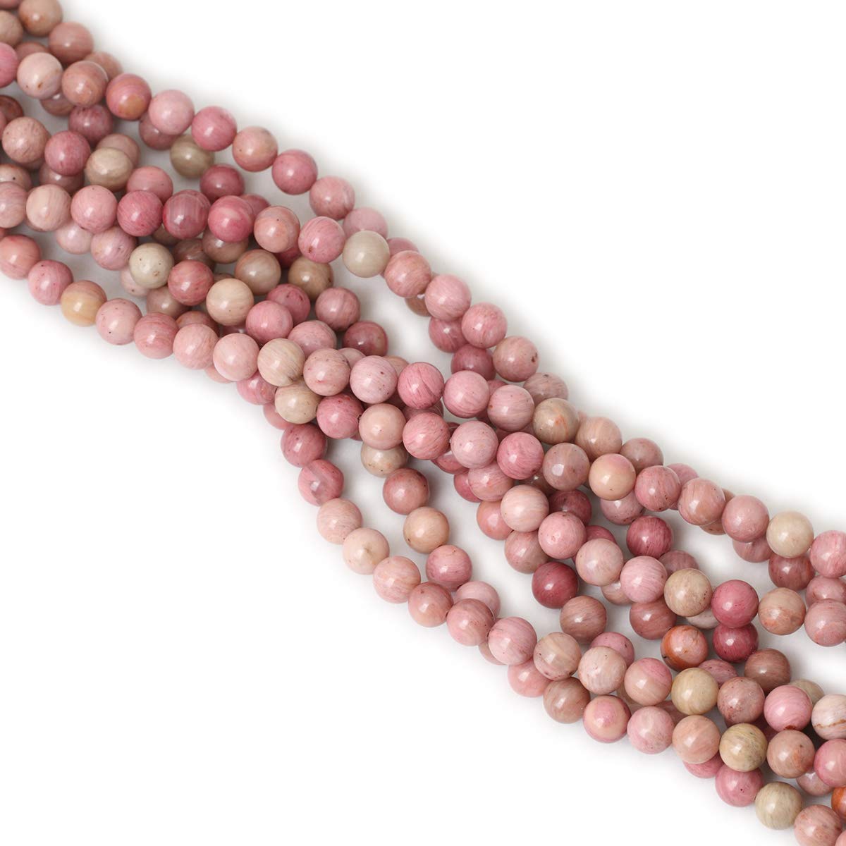 CHEAVIAN 45PCS 8mm Natural Rhodochrosite Gemstone Smooth Round Loose Beads for Jewelry Making DIY Findings 1 Strand 15"