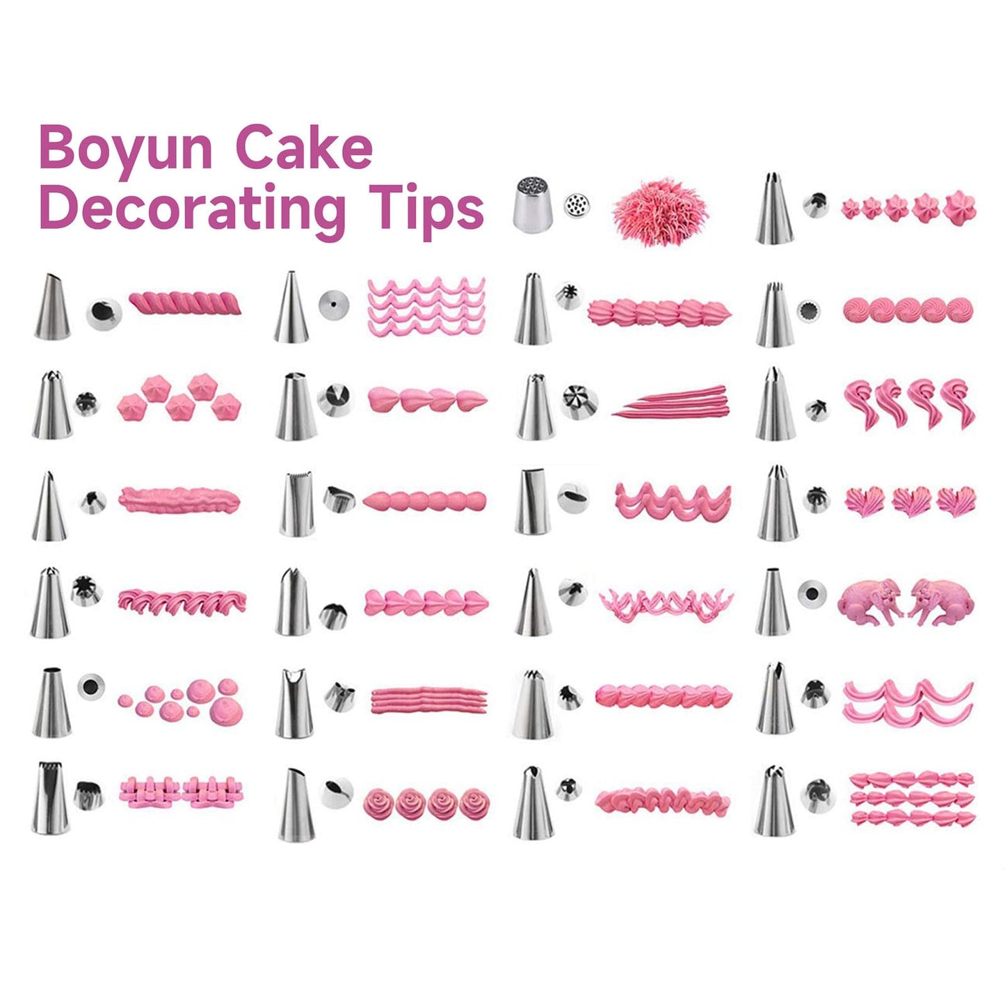 Dessert Decorating Syringe Set, Icing Piping Kit Stainless Steels Cake Decorating Tools 30 Piping Icing Nozzles Cupcake Decorating Kit - Black