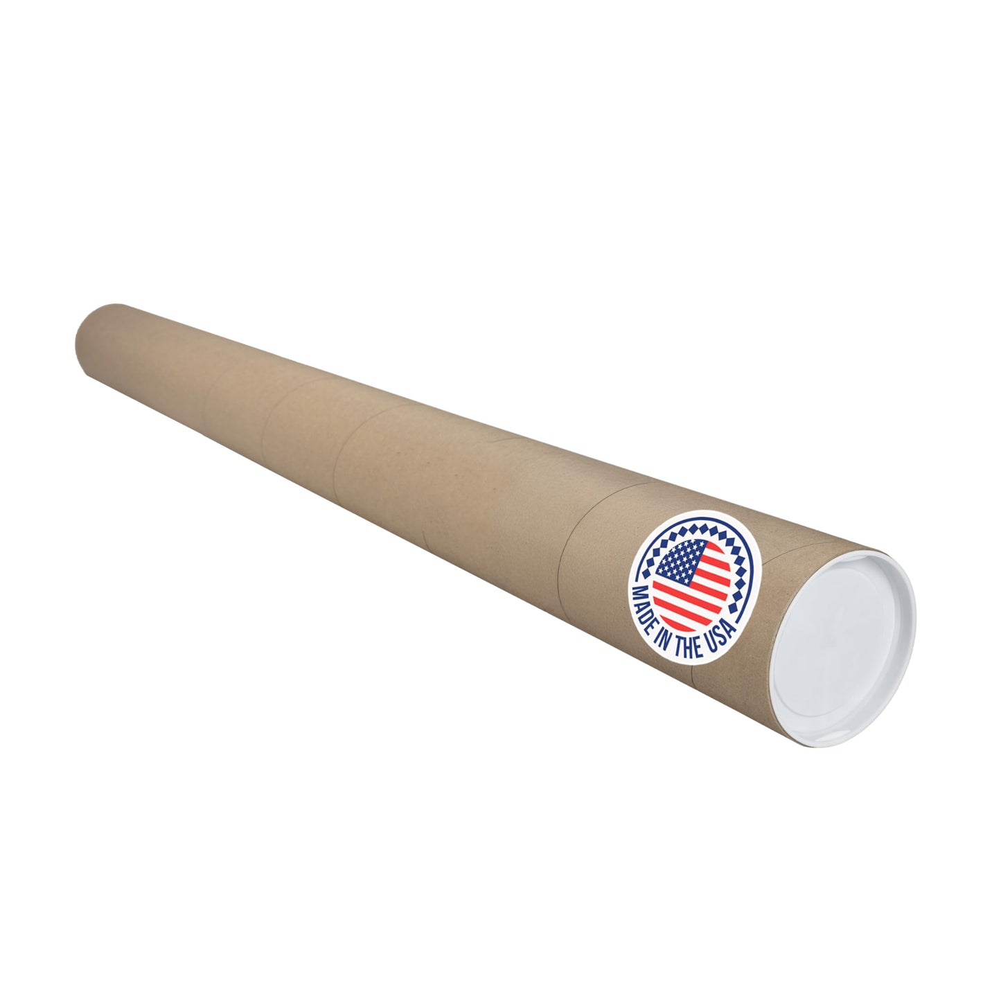 IDL Packaging Cardboard Mailing Tube, 4" x 48" with Plastic Caps - USA-Made USPS Approved Poster Tube for Documents & Blueprints - Reinforced Mailing Cylinders for Shipping & Storage