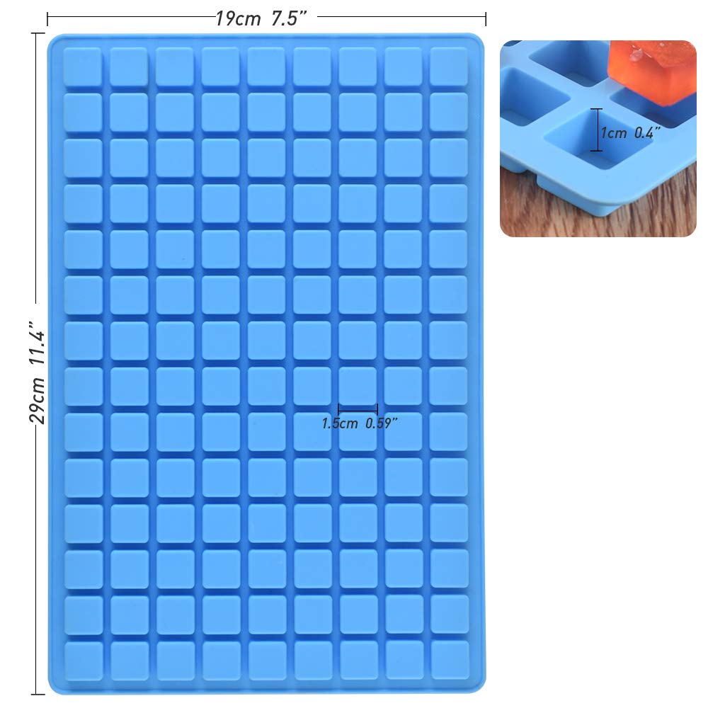 ionegg 126 Cavity Square Silicone Mold, for Making Chocolate Candy, Mini Ice Cube Tray, Truffles Pralines, 3 Packs
