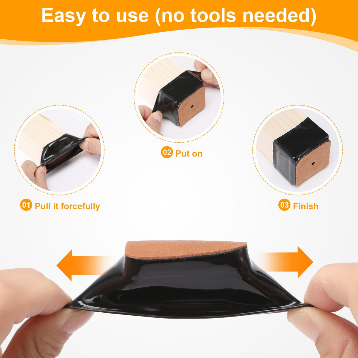 36 Pack Square Chair Leg Floor Protectors for Hardwood Floors