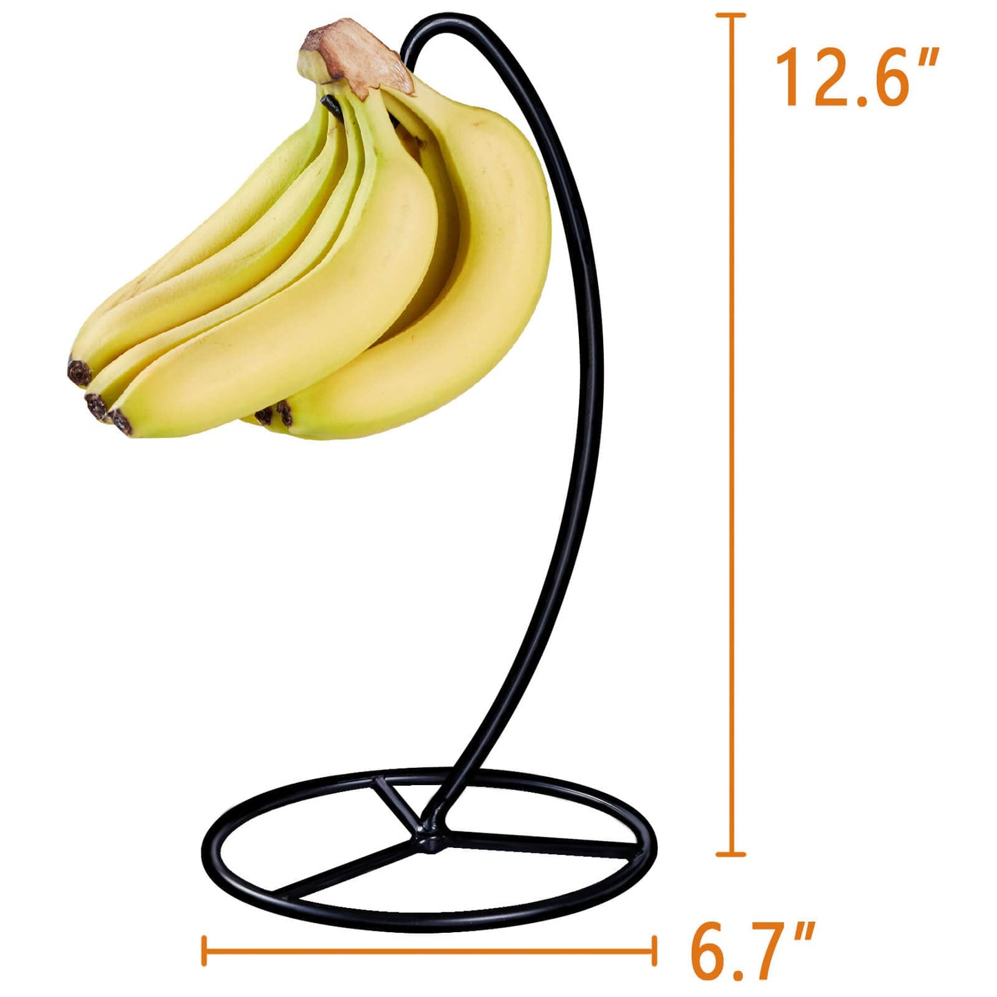 EGMEHOAD Banana Holder Stand, Banana Hanger Stand Black, Metal Bananas Tree Hanger to Keep Bananas Fresh for 15LB
