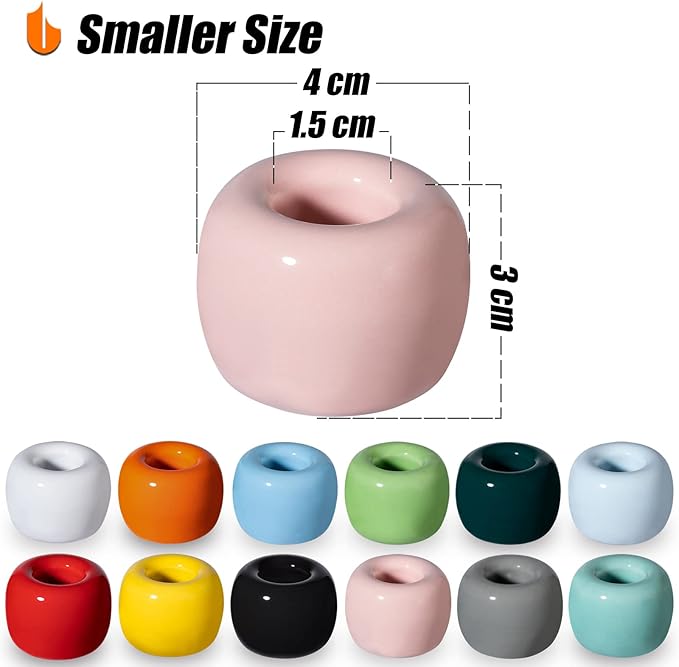 Urbanstrive Sleek Mini Ceramics Toothbrush Holder Stand for Bathroom Vanity Countertops, Pink