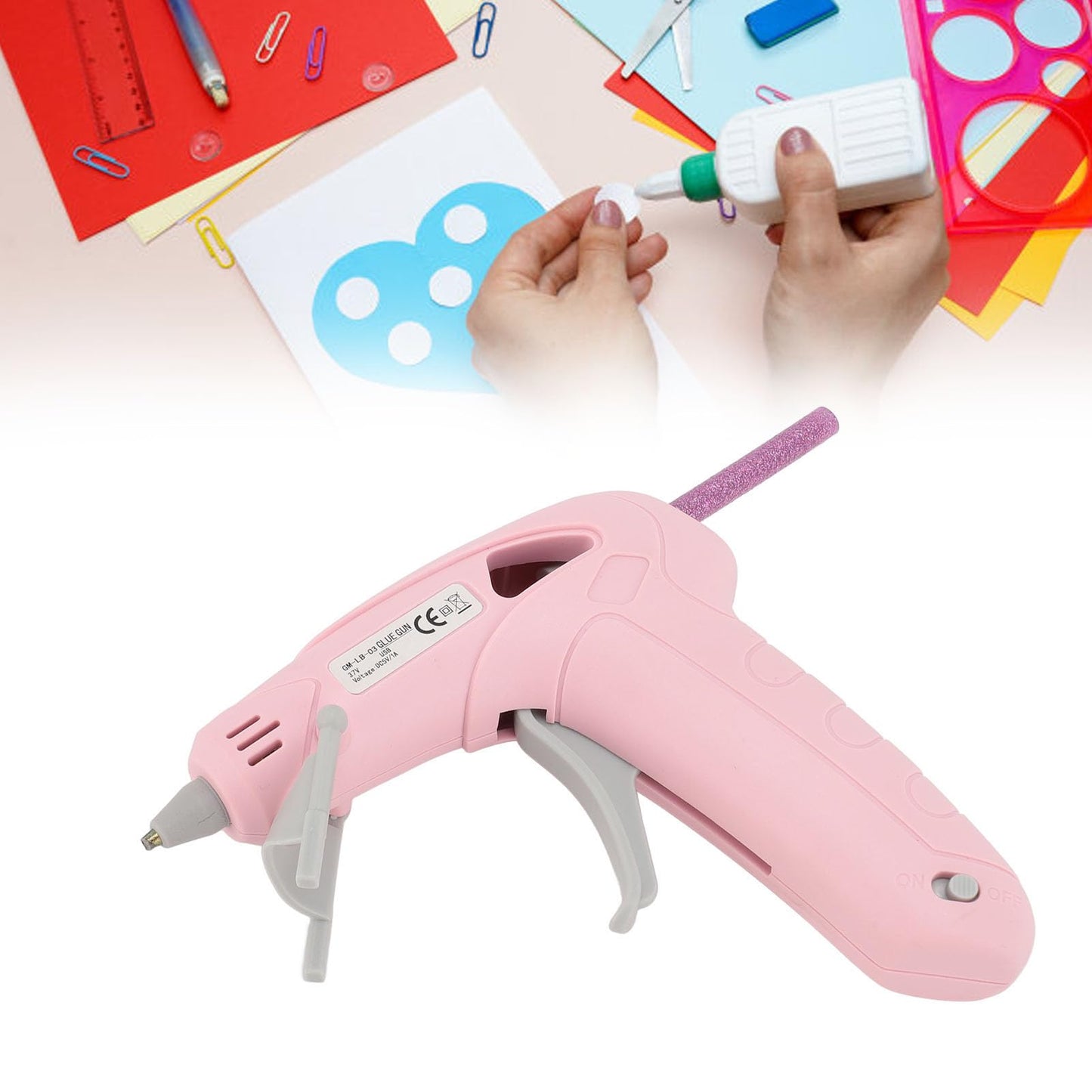 Cordless Hot Glue Gun Kit, Rechargeable, Fast Preheating, 2200 mAh, with 30 Glue Sticks, for Art, Crafts, Decorations
