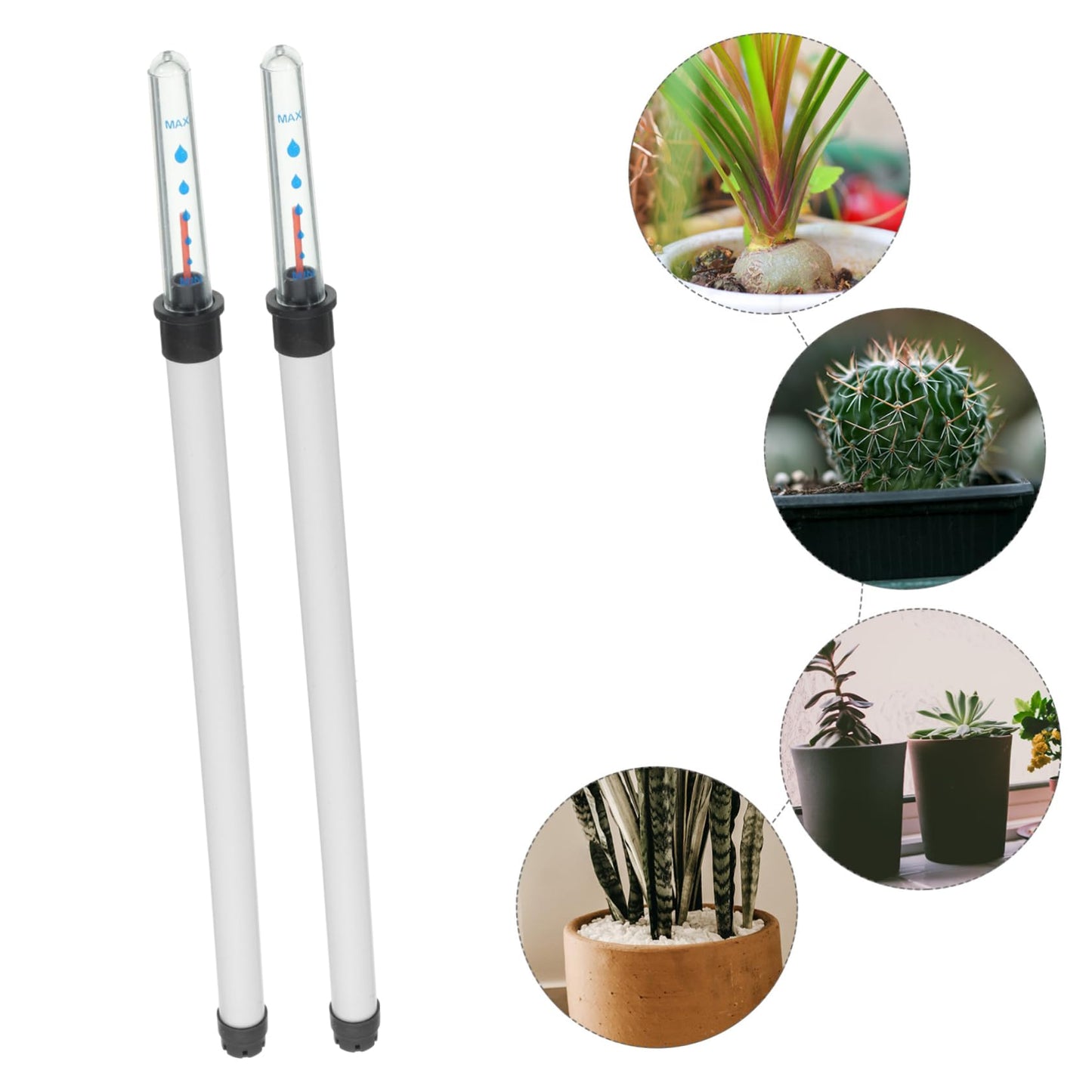 Angoily 2pcs Water Level Indicator Gardening Water Level Meter Plant Buoy Flower Pot Water Gauge Moisture Meter House Plant Pots Water Moisture Tester Suite White Scale Plastic, 36.00X2.00X2.00CM
