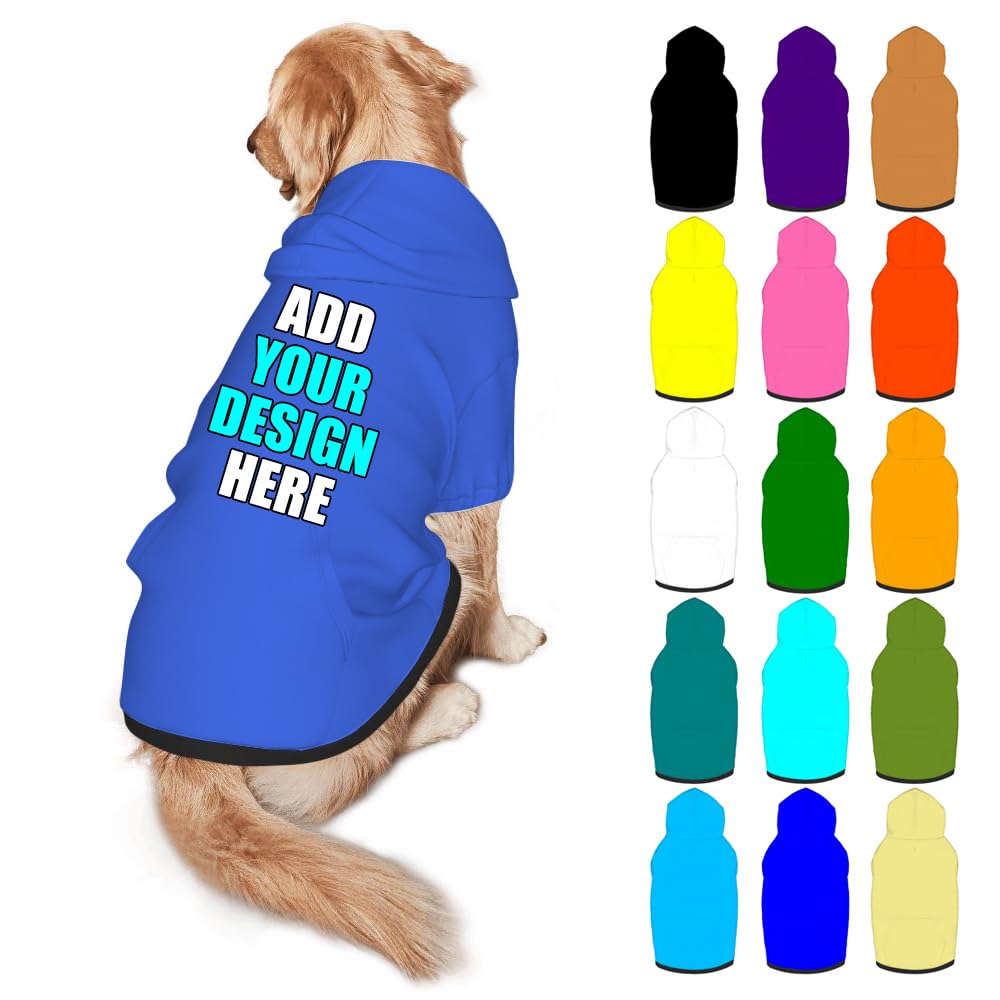 Mynvzrk Custom Dog Hoodie Personalized Photo Text Logo Name Dog Clothes, Soft & Warm for Puppy Sweatshirt Hooded for Small Medium Large Dogs Girl/Boy Cats/Kitten, Brown, S