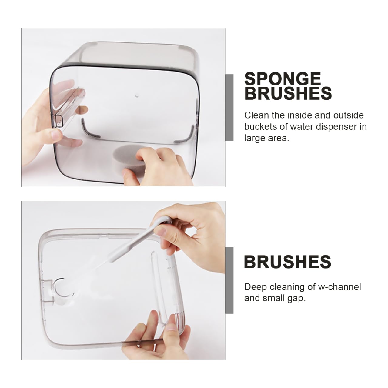ERINGOGO 1Set Pet Feeder Water Fountain Cleaning Set Tools with Long Handle Brushes for Efficient Daily Care for Dog Cat Owners Gray