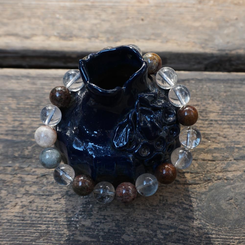 TaHLga Natural Green Ghost Phantom Quartz Bracelet, 10MM Round Beads, 7.5 Inches, Unisex Spiritual Jewelry
