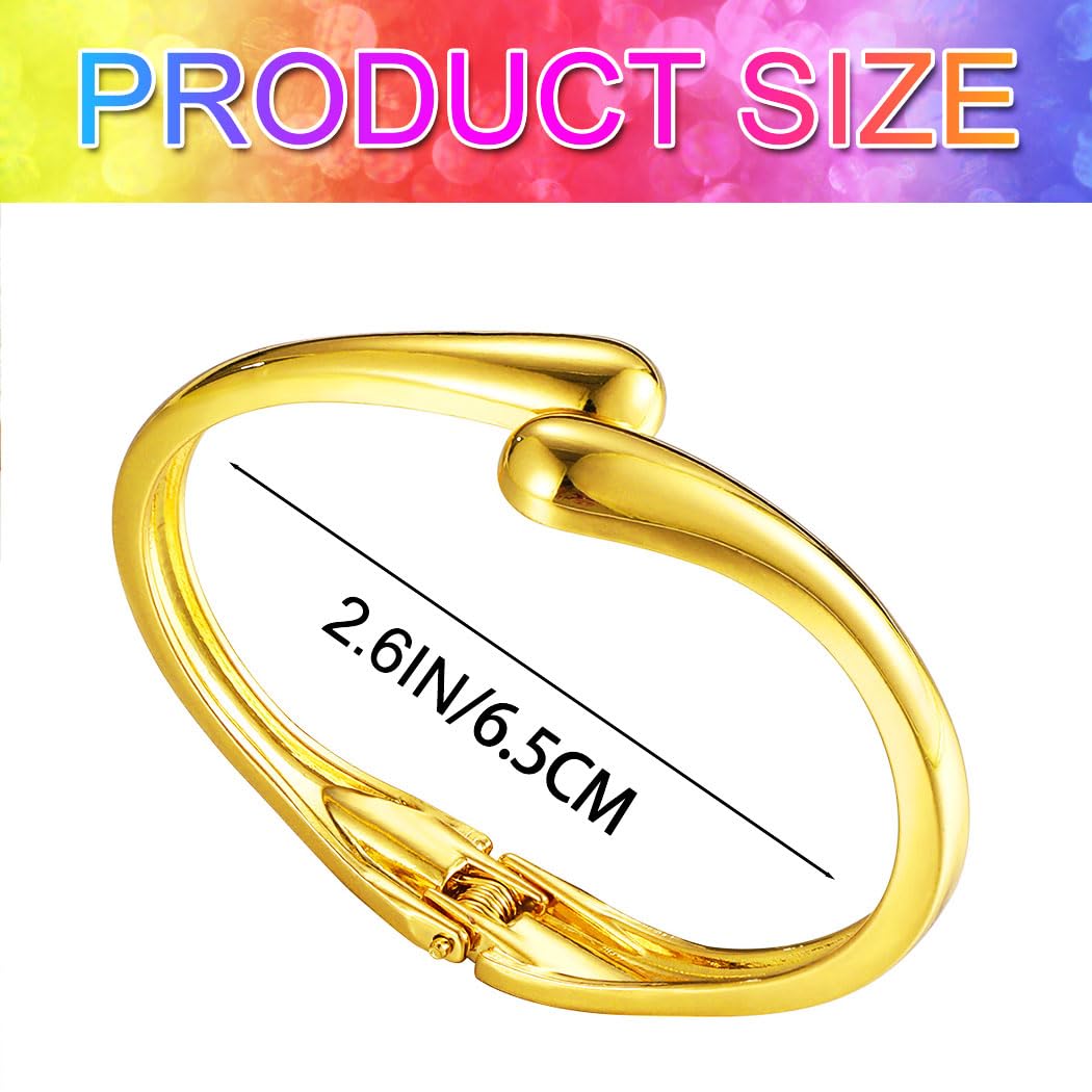 GORTIN Chunky Gold Bangle Bracelets for Women Gold Cuffs Bracelets Set Trendy Open Stackable Bracelet Jewelry (Gold, One Size)
