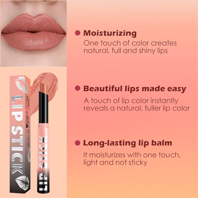 Warm Pink Matte Lipstick for Women, Long Lasting Waterproof Transfer-Proof Vegan, 24 Hours Moisturizing Glossy Shine Lip Gloss, Lipstick Palette Beauty Products Makeup All-Day Formula A01#