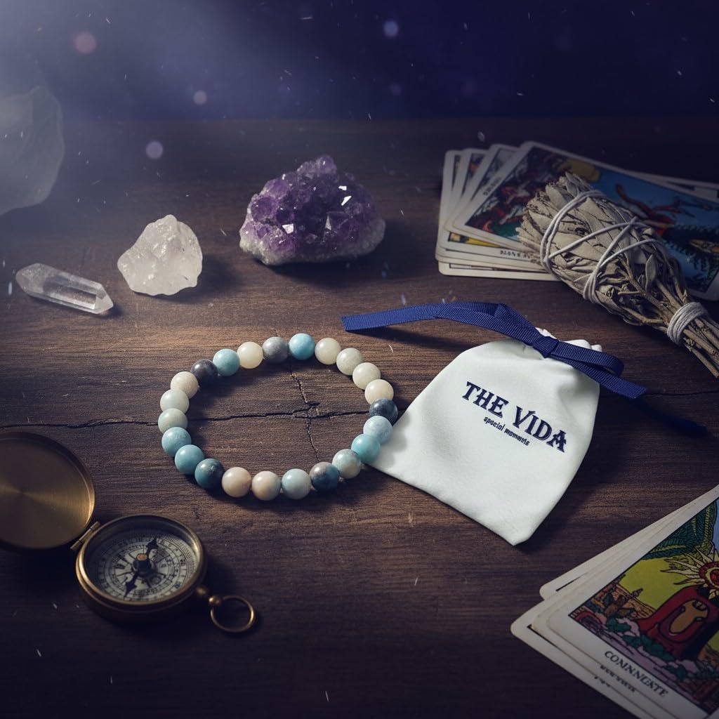 The Vida Handmade AAA+ Quality Crystal Stretch Elastic Bracelet - Nature Gemstone - Jewelry Gift - Holiday Gift - For Women & Men (Trolleite)