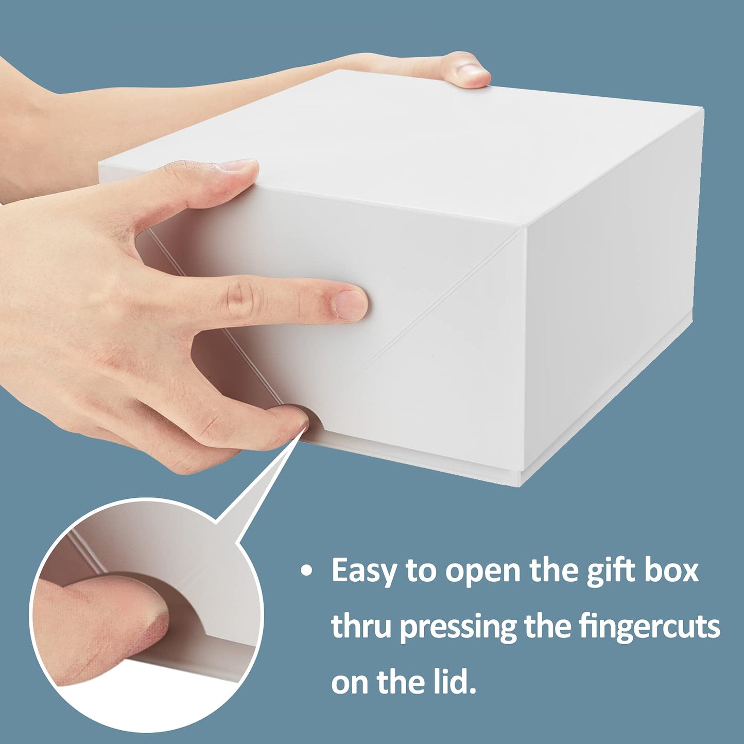 ValBox Premium Gift Boxes 10 Pack 8 x 8 x 4 White Paper Gift Boxes with 20 Meters Hemp Rope for Christmas, Thanksgiving, Wedding, Baby Shower Gifts