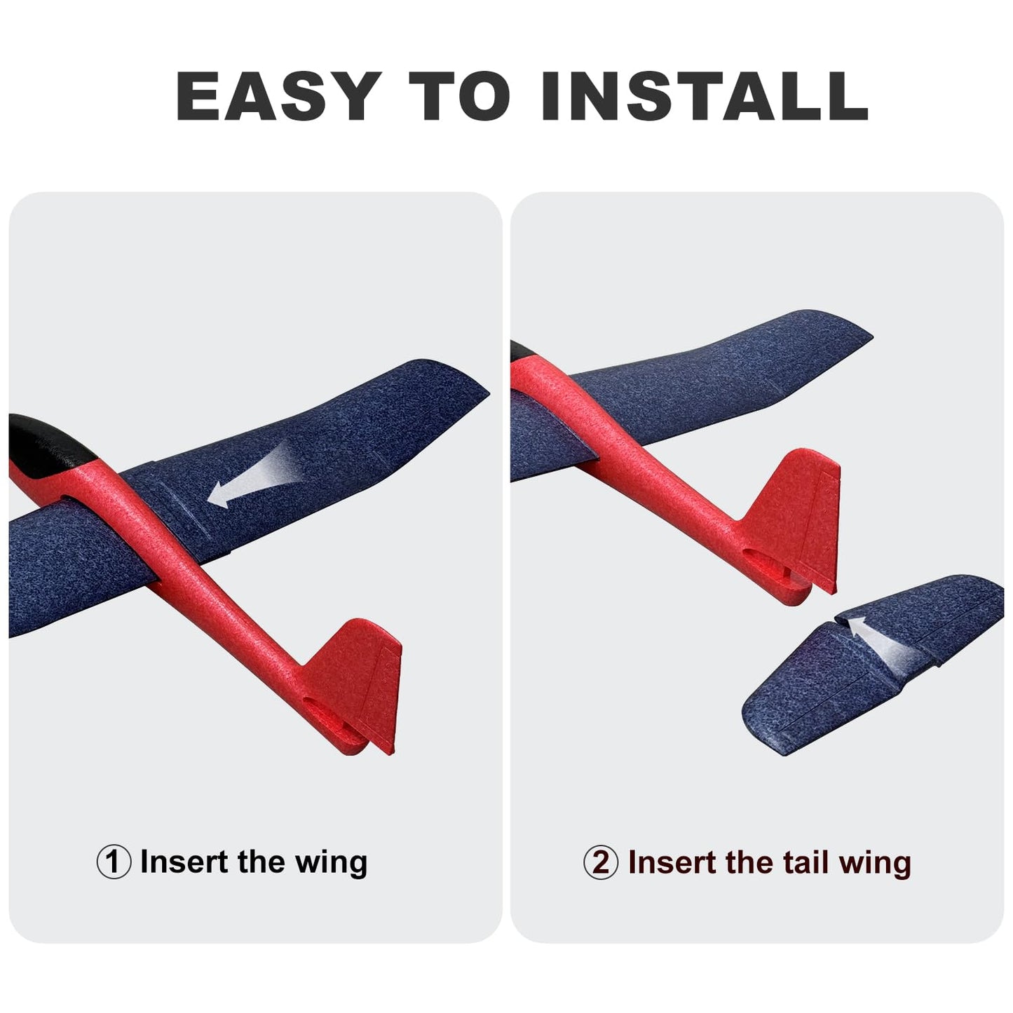 HAWK'S WORK 86cm EPP Foam Glider, Super Large Hand Throw Airplane Toy for Kids Outdoor Play & STEM Learning, Ideal Blank Airframe for DIY RC Conversion (XL, 2 Pack)