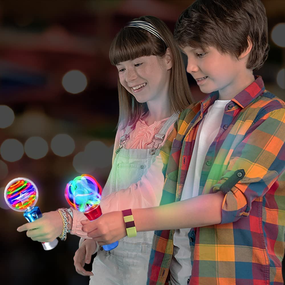 ArtCreativity Light Up Orbiter And Wand, Flashing LED Wands for Boys and Girls with Thrilling Colors, Batteries Included