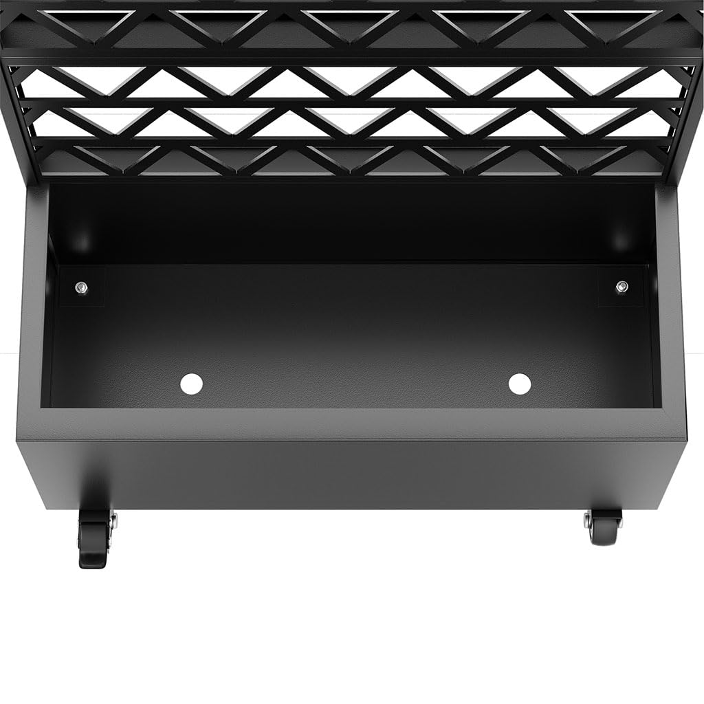 Metal Planter Box with Trellis and Wheels, 72" Raised Garden Bed with Drainage Holes, Privacy Screen, Lockable Casters, Galvanized Carbon Steel Planter for Climbing Plants, Vines, Vegetables, Flowers