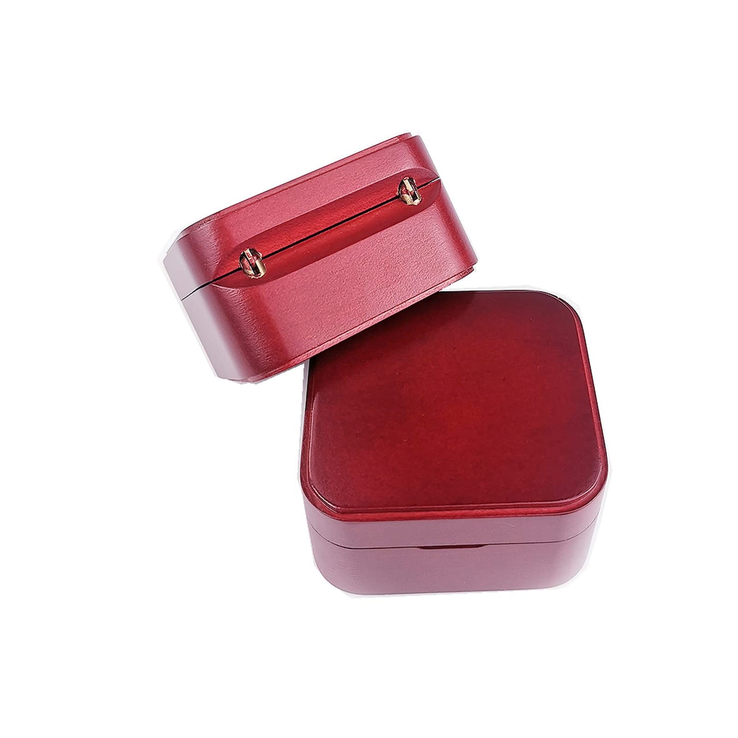 JYmusic Natural Solid Wood Clockwork Square Note Octave Box with Pause and Play Function, Gift for Birthday/Mother's Day/Children's Day/Valentine's Day/Christmas, Wine-red.