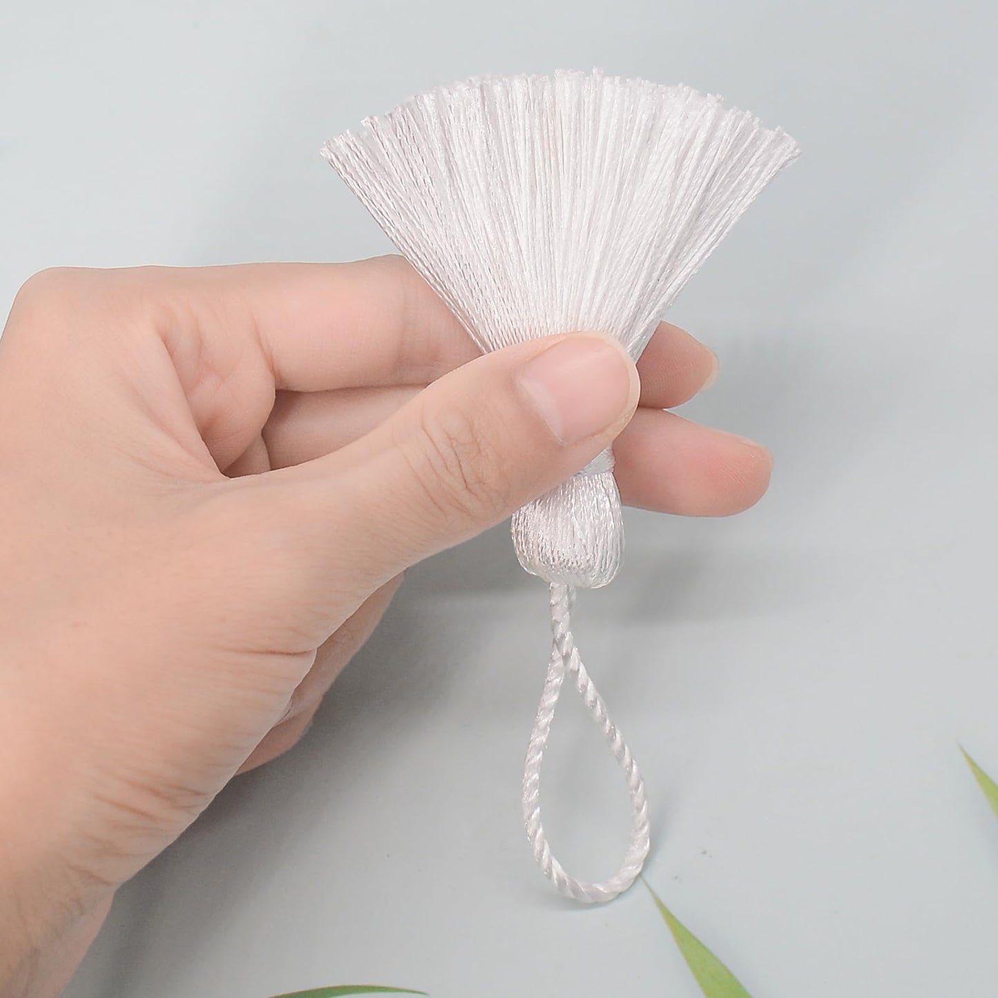 Bookmark DIY Decoration Crafts Tassels: 30pcs Sewing Fringe with String for Graduation Cap Memorial Hanging Ornament,Jewelry Making,Earring Keychain Accessory,Pillow Trim,Key Charms (White)