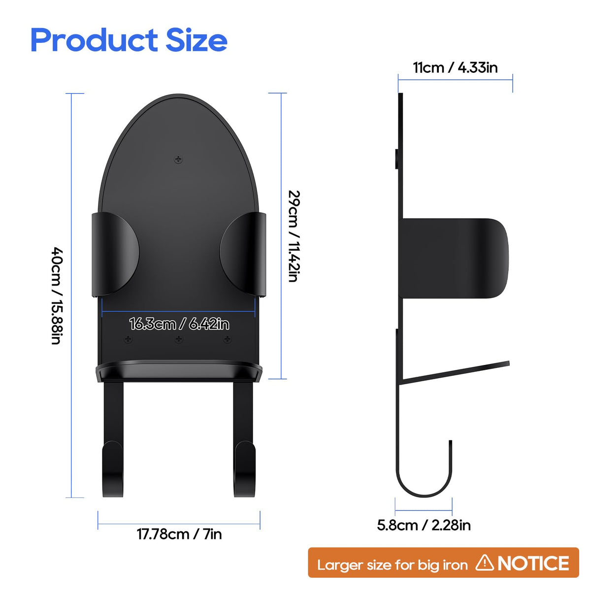 Metal Large Ironing Board Holder Wall Mount