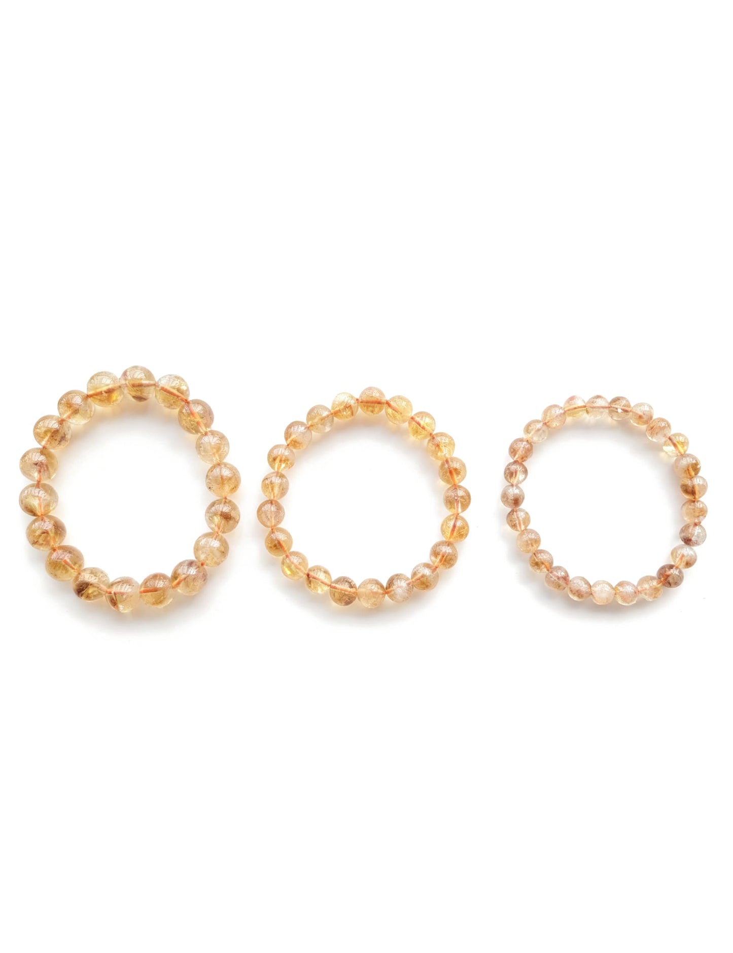 Silan's Yellow Phantom Quartz Bracelet for Women, Natural Crystal Stretch Elastic Adjustable Bracelet with Lucky Card, Gift for Her (7-8mm)