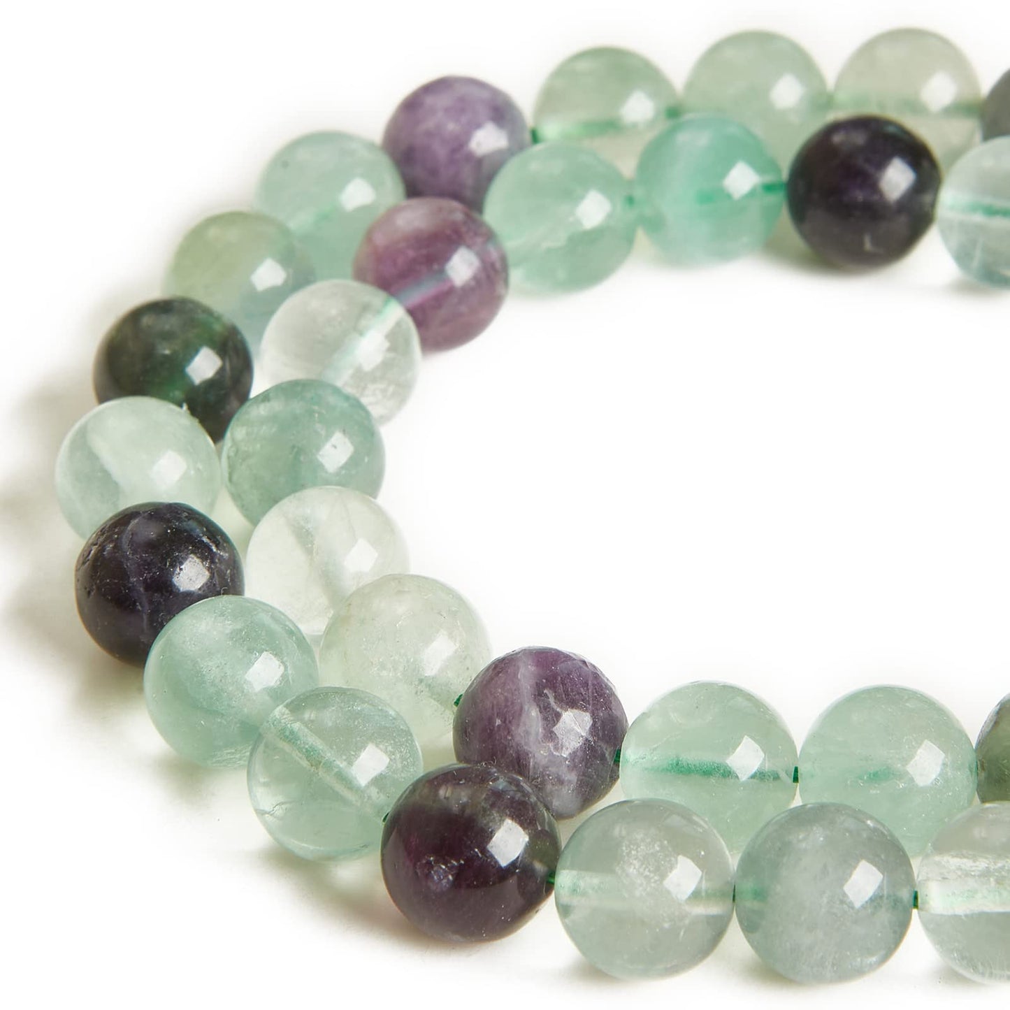 60pcs 6mm Fluorite Beads Natural Gemstone Beads Round Loose Beads for Jewelry Making