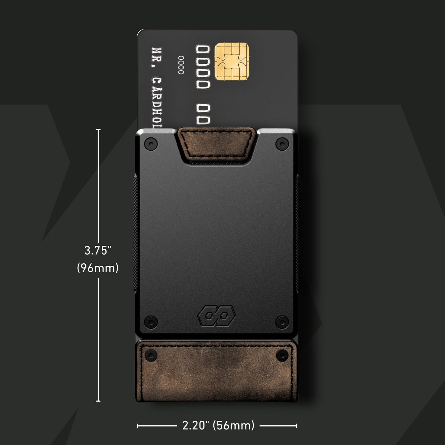 PROOF Wallet | Slim Minimalist Wallets for Men | Leather & Metal | RFID Wallet | Front/Back Pocket | Gift Box | Veteran Owned (Founder (Brown Leather | Dark Gun Metal))