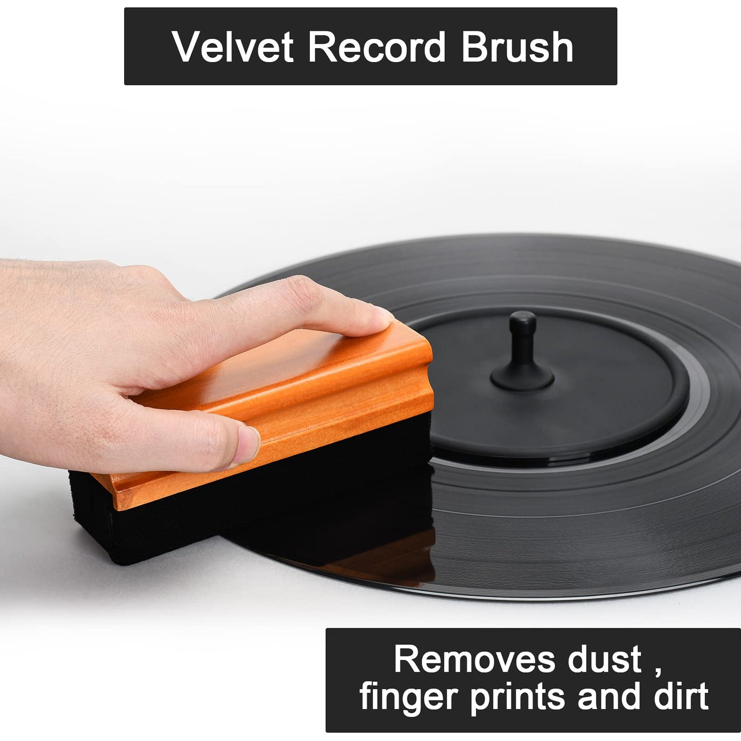 OPULA 7-in-1 Vinyl Record Cleaning Kit Complete - Vinyl Record Cleaner Solution - Velvet Brush - Microfiber Brush - Stylus Brush - Label Protector - Air Blower - Brush for Velvet, Restore LPs Album