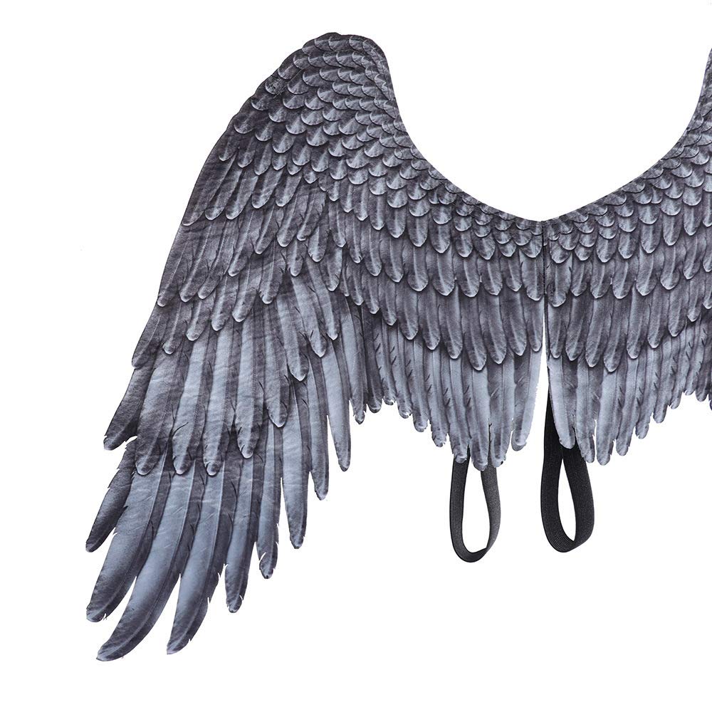 Himine Non-Woven Fabric Festive Party Angel Wings Suitable for Child Decorative Wings (Black)