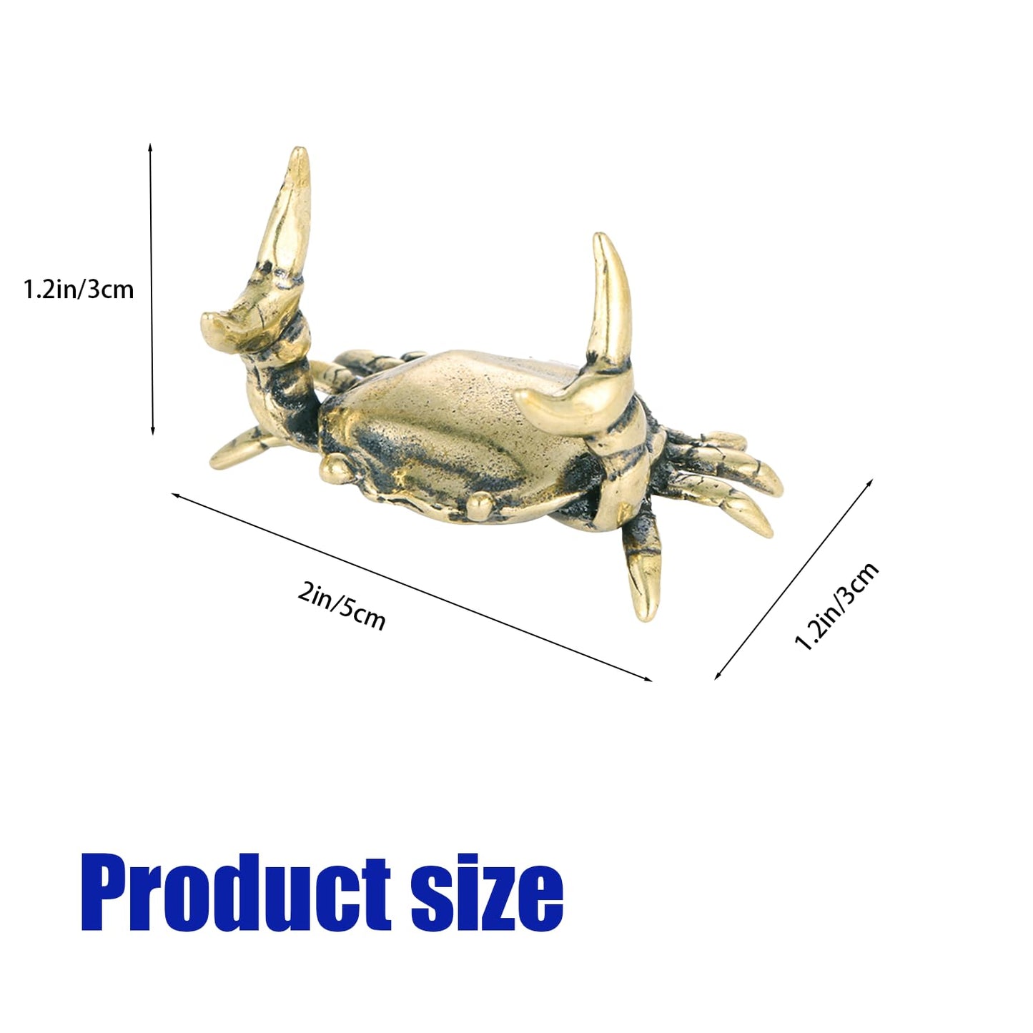 Qaoliffa Funny Crab Pen Holder, Bronze Weightlifting Crab Desk Pen Stand for Office Display Decoration